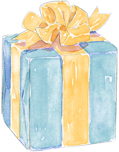 Gift Present Watercolor Illustration